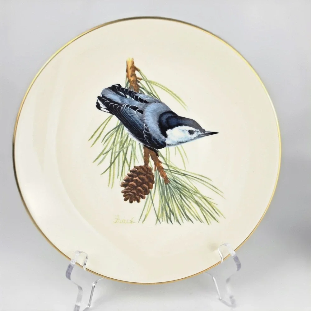 National Wildlife Federation‎ Bluebird Nuthatch Plates 1986 Tracé Belcrest Pair